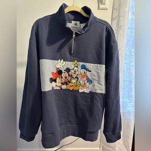 Disney Mickey and Friends seersucker quarter zip sweatshirt